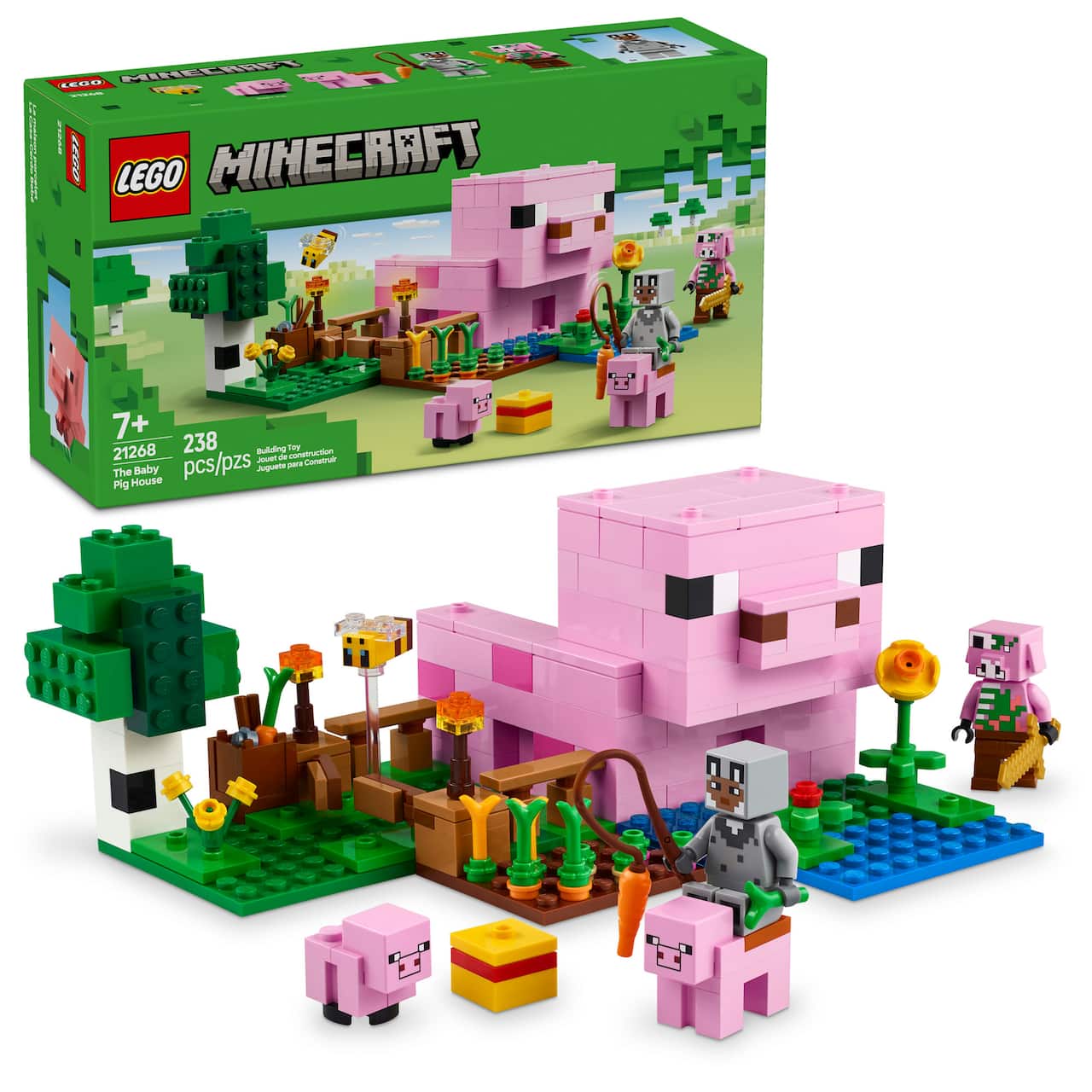 LEGO® Minecraft® The Baby Pig House Gamer Building Toy Animal Set for Kids 21268